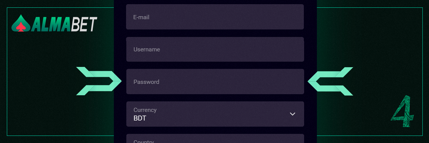 To register in Almabet, please enter your password