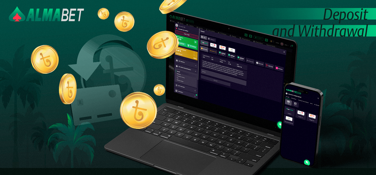 Almabet casino offers many payment instruments