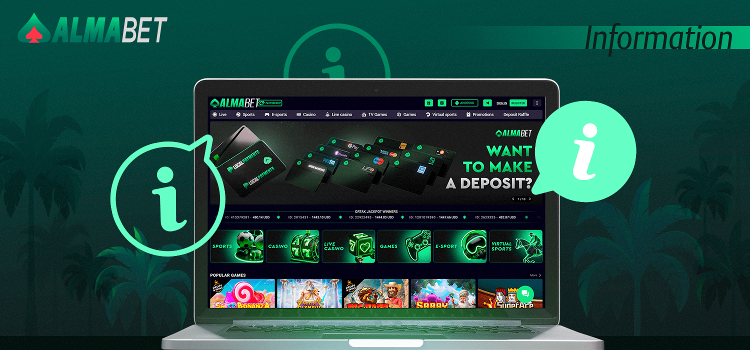 Almabet for gambling with important information for players